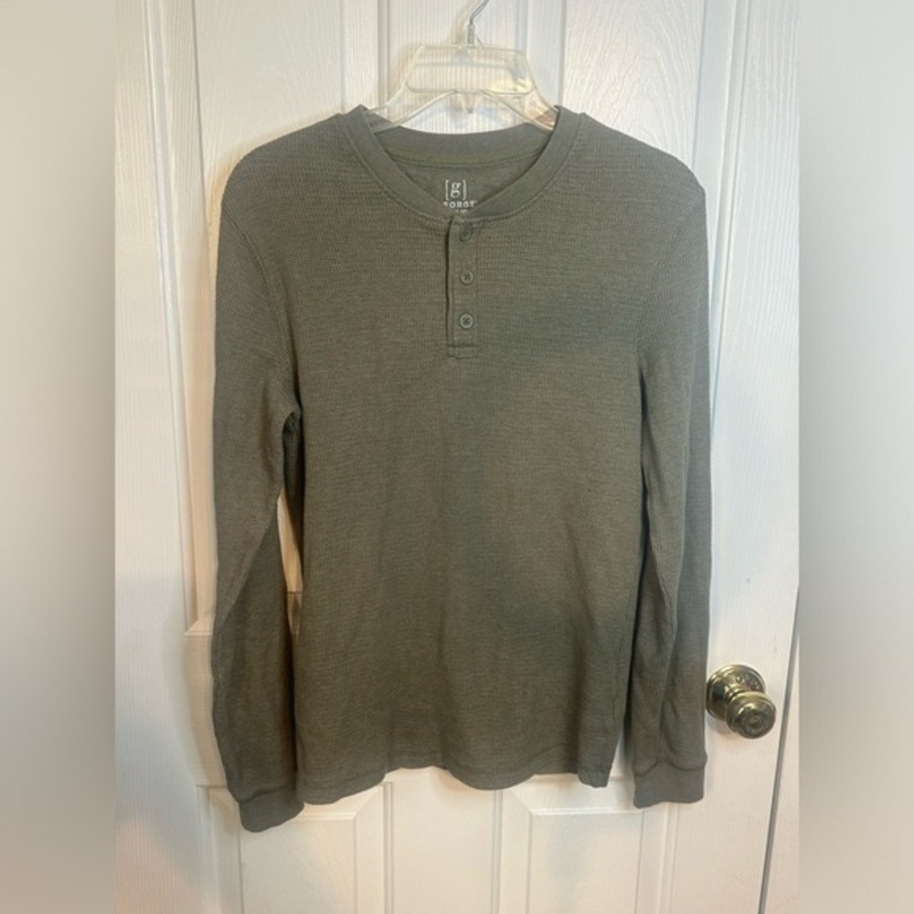 George Women's Hunter Green Ribbed long sleeve shirt- Size‎ Small